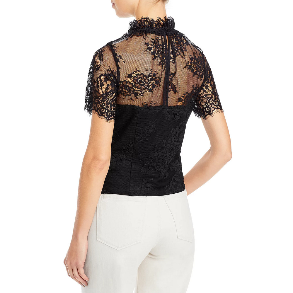 Lucy Paris Women Lydia Lace Top Black Size S - Picture 4 of 4
